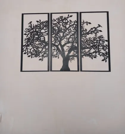 دیوارکوب آماتیس مدل درخت و پرنده مجموعه 3 عددی