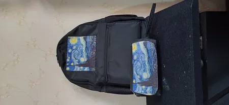 کوله پشتی طرح نقاشی ونگوگ کد شب پر ستاره به همراه جامدادی