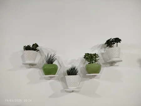 شلف دیواری خونه خاص مدل شش ضلعی مجموعه 5 عددی