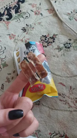 تشویقی سگ ابیش مدل نای خشک شده گوساله و بره وزن 100 گرم