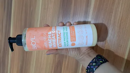 ماسک تقویت کننده مو بیول مدل Peach And Wheat مناسب برای موهای فر و خشک حجم 500 میلی لیتر