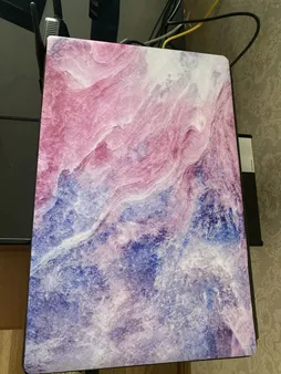 استیکر لپ تاپ توییجین و موییجین طرح Marble کد 45 مناسب برای لپ تاپ 15.6 اینچ به همراه برچسب حروف فارسی کیبورد