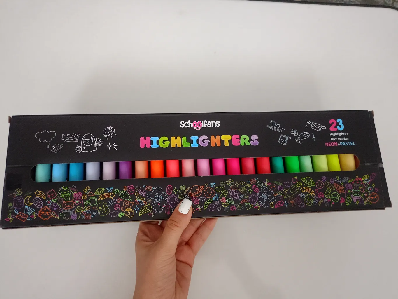 ماژیک علامت گذار اسکول فنس مدل استند دار بسته 23 عددی