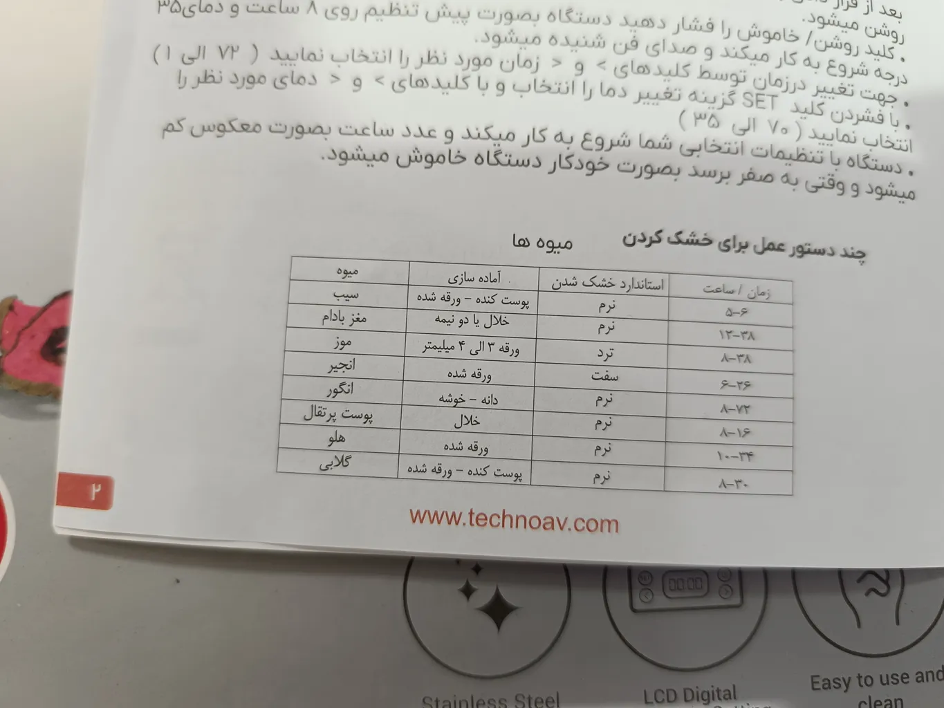 میوه خشک کن تکنو مدل Te-461