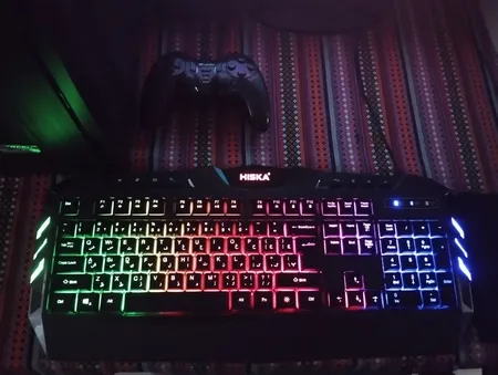 کیبورد گیمینگ هیسکا مدل HX-KEG400 RGB، سوییچ ممبران، Full-Size نورپردازی RGB