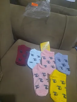 جوراب زنانه گی دلان طرح گربه کد 2121 مجموعه 6 عددی