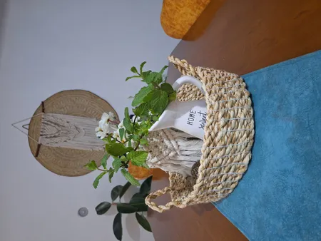 سبد حصیری مدل دسته دار کد 1