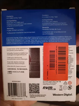 حافظه SSD وسترن دیجیتال مدل Blue SN570 ظرفیت 500 گیگابایت