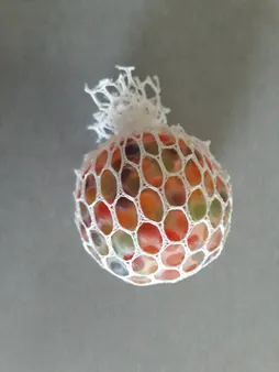 توپ بازی ضد استرس مدل Gel Bullets White Mesh Squish Ball