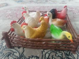 فیگور طرح مرغ و خروس و اردک مجموعه 12 عددی