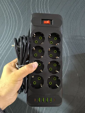 چندراهی برق پاورسوکت مدل F34u Type-C هشت خانه