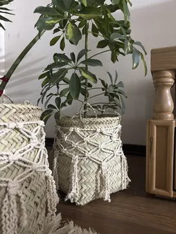 سبد حصیری مدل استوانه17-27 بسته سه عددی