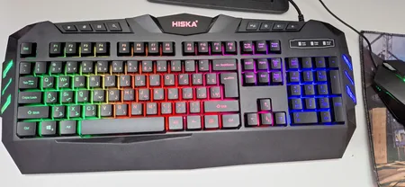کیبورد گیمینگ هیسکا مدل HX-KEG400 RGB، سوییچ ممبران، Full-Size نورپردازی RGB