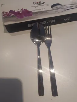 سرویس قاشق و چنگال 12 پارچه ناب استیل مدل فلورانس پی وی دی