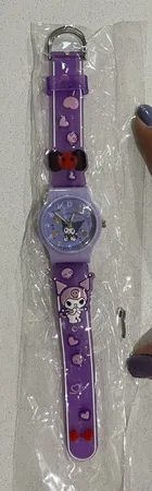 ساعت مچی عقربه ای بچگانه مدل بند سیلیکونی طرح کُرومی گربه خفاشی