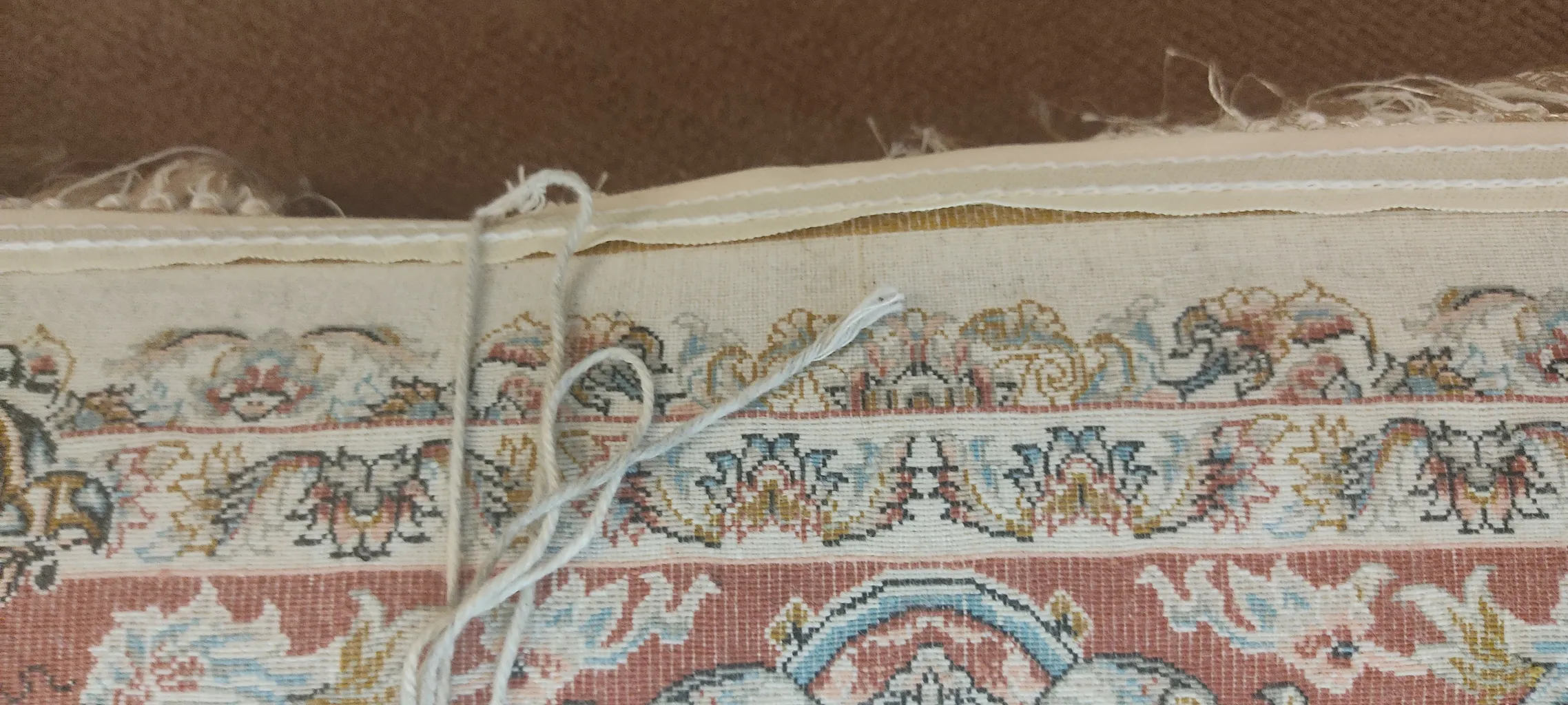 فرش ماشینی فرش مشهد کد 802280 زمینه کرمی