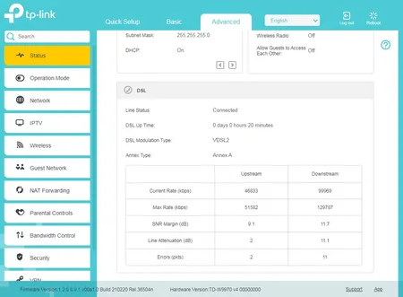 مودم روتر VDSL/ADSL تی پی-لینک مدل TD-W9970_V2