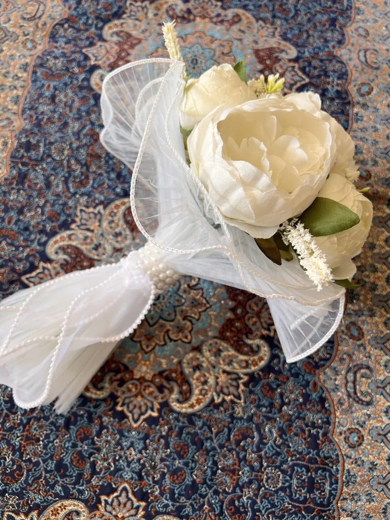 دسته گل مصنوعی عروس مدل مروارید