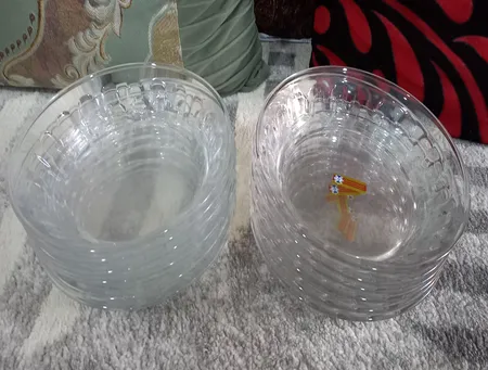 بشقاب خورش خوری شیشه و بلور اصفهان مدل گلایل بسته 6 عددی