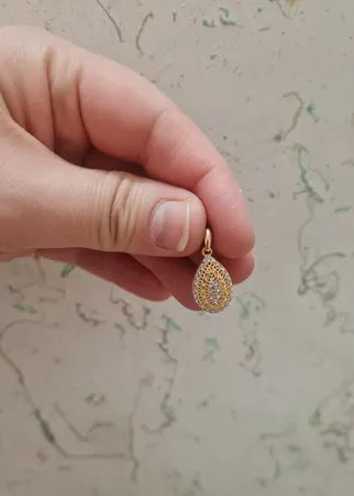 آویز گردنبند طلا 18 عیار زنانه طلای مستجابی مدل آوا تراش کد 4