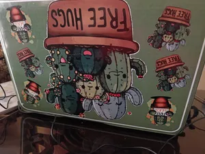 تجریه خرید استیکر لپ تاپ راتیانا مدل کاکتوس 01 مناسب برای لپ تاپ 15 تا 17 اینچ به همراه برچسب حروف فارسی کیبورد