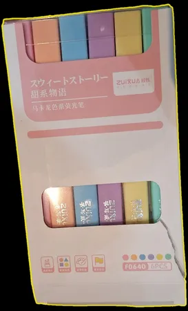 ماژیک علامت گذار ژیخوآ مدل پاستیلی بسته 6 عددی