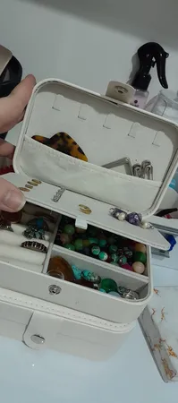 جعبه جواهرات مدل مسافرتی چرمی مستطیلی