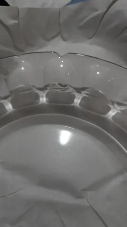 بشقاب خورش خوری شیشه و بلور اصفهان مدل گلایل کد 522 بسته 6 عددی