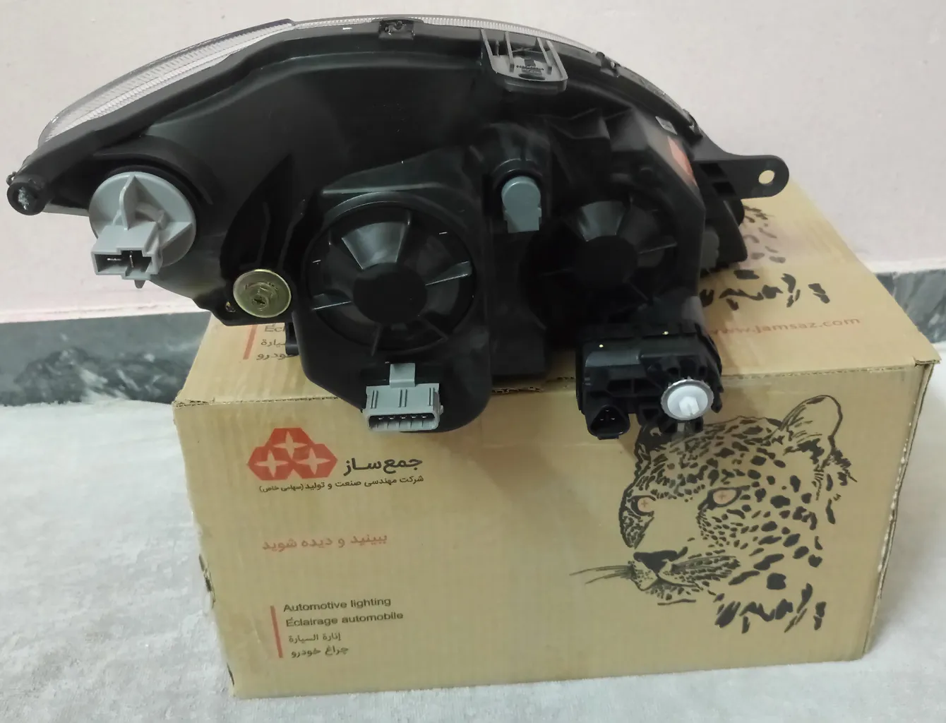 چراغ جلو چپ جمع ساز مدل JMotor-6615 مناسب برای تیبا 1 و 2