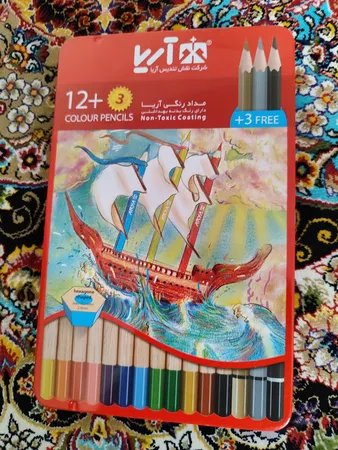 مداد رنگی 15رنگ آریا مدل 3021 طرح کشتی