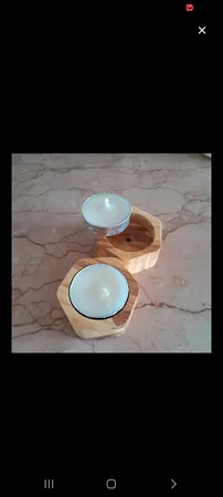 جاشمعی چوبی وودلندزون مدل شش ضلعی بسته 2 عددی