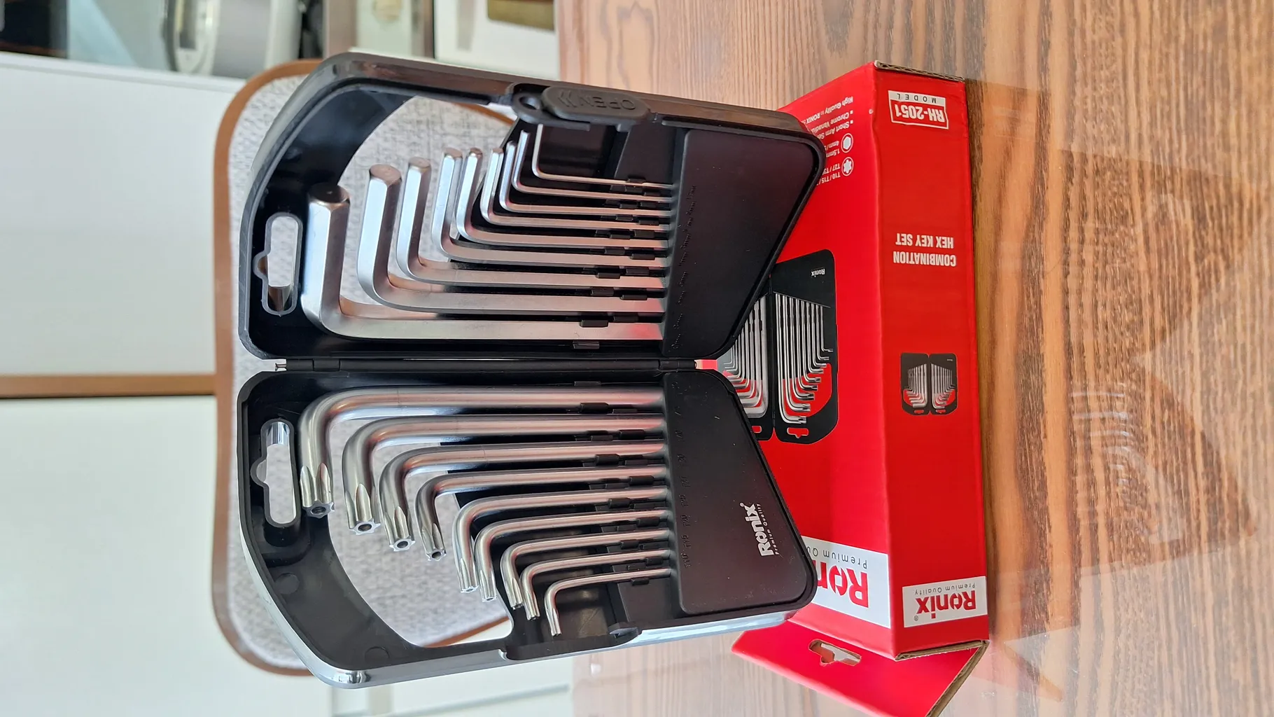 آچار آلن و ستاره ای رونیکس مدل 2051HEX-KEY مجموعه 18 عددی