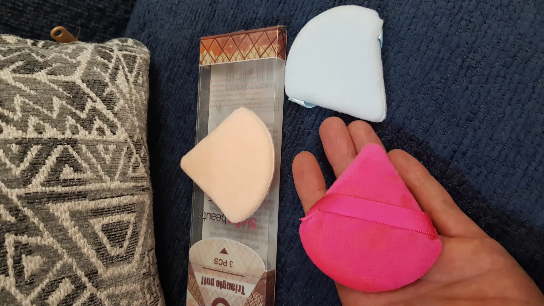 پد آرایشی مدل مثلثی مجموعه ۳ عددی