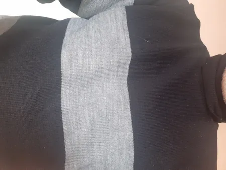 پلیور یقه اسکی مردانه مدل بافت راه راه