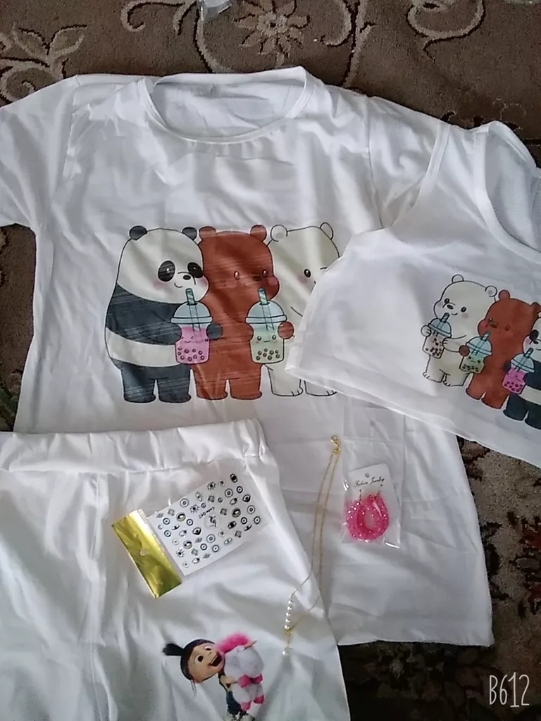 تی شرت آستین کوتاه بچگانه مدل سه خرس و نوشیدنی