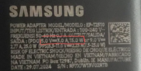 شارژر دیواری 25 وات سامسونگ مدل EP-T2510