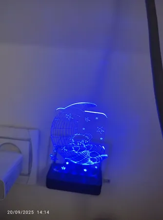 چراغ خواب اتاق کودک طرح ماه و خرس مدل دیواری