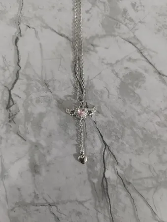 گردنبند زنانه مدل قلب بالدار بال متحرک