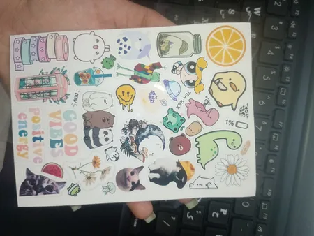 استیکر لب تاپ طرح positive energy مجموعه 37 عددی