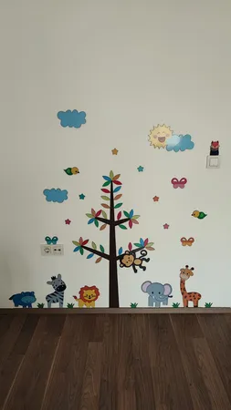 استیکر باروچین طرح حیوانات رنگارنگ جنگل