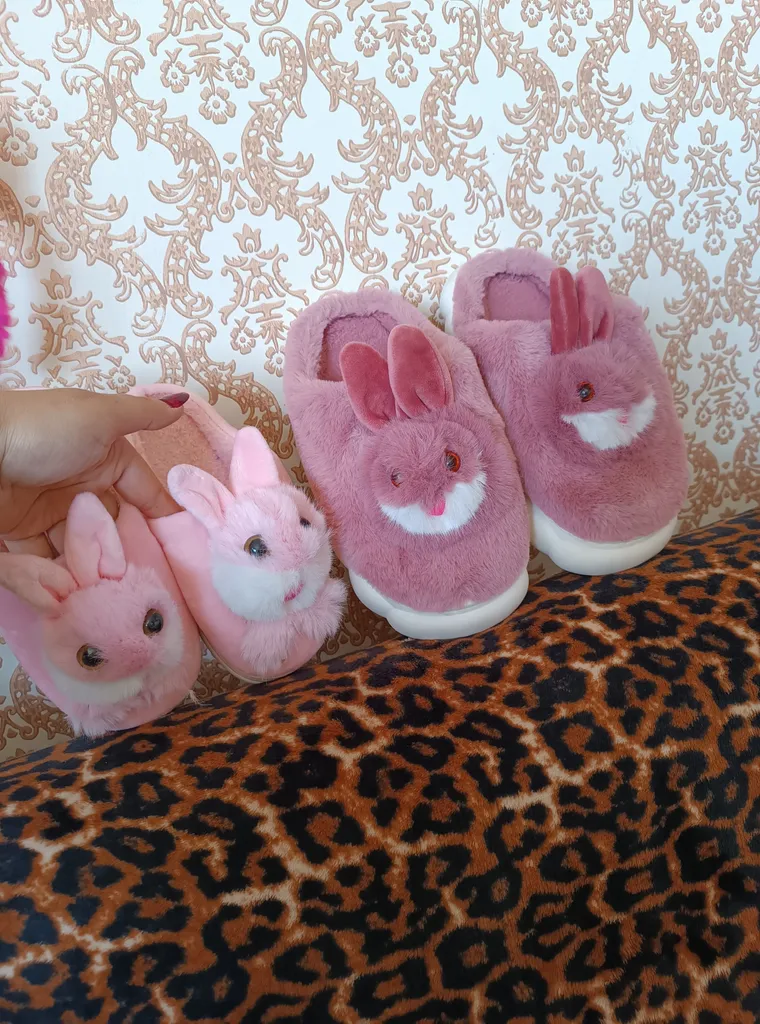 دمپایی حوله ای بچگانه مدل خزدار کد 94