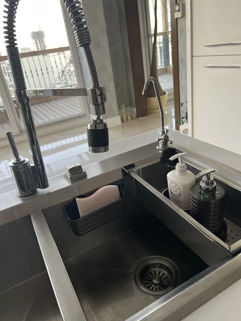 ست جا مایع کنار سینک کد 990010 به همراه اسکاچ و فرچه