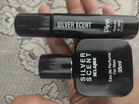 عطر جیبی مردانه اسکلاره مدل Silver Scent با رایحه گرم و تند حجم 35 میلی لیتر