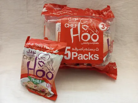 نودل تند و فلفلی شف هو - 425 گرم بسته 5 عددی