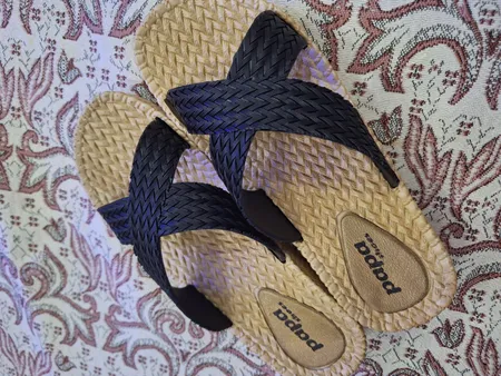 دمپایی زنانه پاپا مدل حصیری کد K1-BK