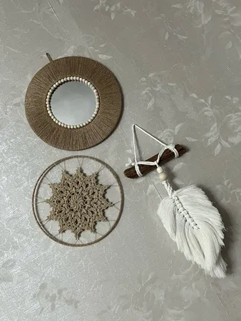 آینه مدل مکرومه و مهره