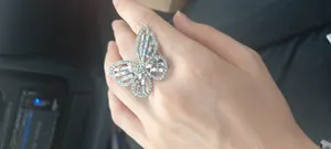 تجریه خرید انگشتر زنانه برانت طرح پروانه لوکس نقره ای