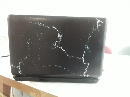 استیکر لپ تاپ توییجین و موییجین طرح Marble کد 07 مناسب برای لپ تاپ 15.6 اینچ به همراه برچسب حروف فارسی کیبورد