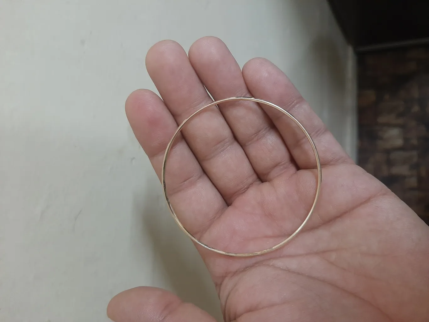 النگو طلا 18 عیار زنانه مدل آينه ای سایز 3