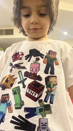 تی شرت آستین کوتاه پسرانه مدل ماینکرفت کد WS52